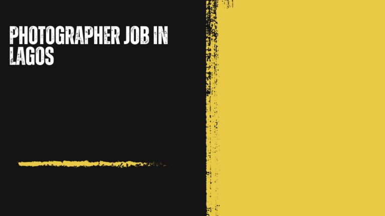 Photographer Job in Lagos – R & R